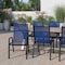 Flash Furniture Navy Outdoor Stack Chair w/ Flex Material, PK5 5-JJ-303C-NV-GG - alternate 1